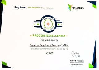 Quarterly Team Award
In the Business Process Services business unit.