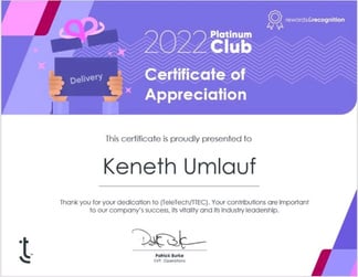 TTEC's Program Leader of the Year awarded by Senior Vice President